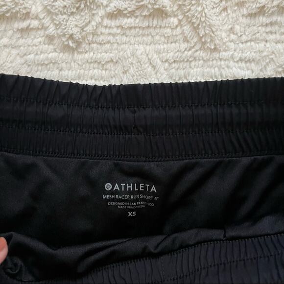 Athleta Mesh Racer Run Shorts 4" in  Black - Picture 5 of 8